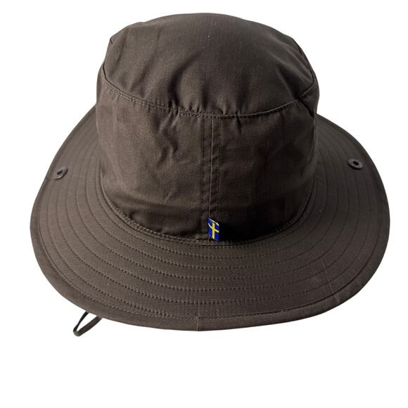 Fjällräven Boonie Bucket Hat Abisko Dark Olive Chin Strap UPF40+ Fold Up Buttons - Picture 4 of 8